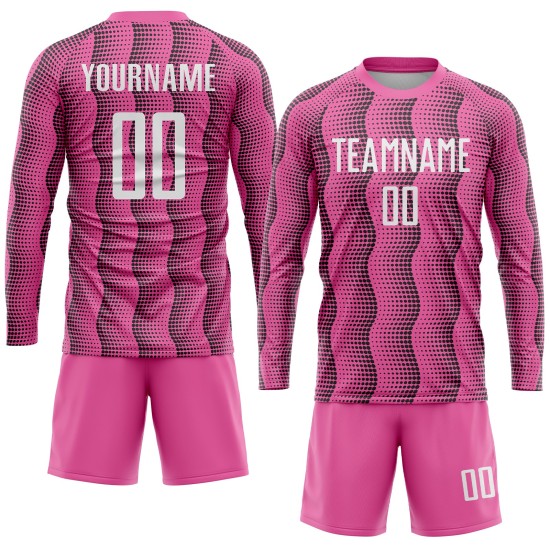 Weißes, rosafarbenes Fußballtrikot mit Sublimationsdruck Weißes, rosafarbenes Fußballtrikot mit Sublimationsdruck