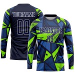 Trikot Fußball Marine Uniform Sublimation Custom Grün Navy-Neon Trikot Fußball Marine Uniform Sublimation Custom Grün Navy-Neon