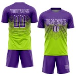 Sublimation Custom Green Jersey Fußballuniform Neon Lila-Weiß Sublimation Custom Green Jersey Fußballuniform Neon Lila-Weiß