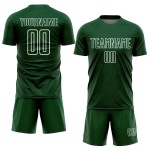 Geometrische weiße Trikots grüne Fußballformen benutzerdefinierte Sublimation Uniform Geometrische weiße Trikots grüne Fußballformen benutzerdefinierte Sublimation Uniform