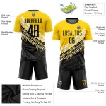 Sublimation Fußballtrikot Custom Schwarz-Weiß Gold Uniform Sublimation Fußballtrikot Custom Schwarz-Weiß Gold Uniform