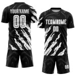 Uniform Weiß Fußball Custom Sublimation Jersey Schwarz Uniform Weiß Fußball Custom Sublimation Jersey Schwarz
