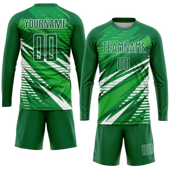 Uniform Kelly Trikot Fußball Weiß Sublimation Grün Custom Uniform Kelly Trikot Fußball Weiß Sublimation Grün Custom