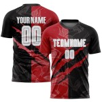 Muster Schwarz Weiß Benutzerdefinierte Graffiti Scratch Sublimation Rot-Grau Uniform Muster Schwarz Weiß Benutzerdefinierte Graffiti Scratch Sublimation Rot-Grau Uniform