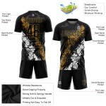 Uniform Custom Schwarz Fußball Gold-Weiß Old Jersey Sublimation Uniform Custom Schwarz Fußball Gold-Weiß Old Jersey Sublimation