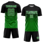 Grün-Weiß Gras Sublimation Uniform Jersey Schwarz Custom Fußball Grün-Weiß Gras Sublimation Uniform Jersey Schwarz Custom Fußball