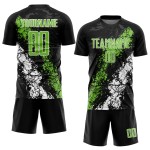 Grün-Weiß Sublimation Neon Fußball Schwarz Uniform Custom Jersey Grün-Weiß Sublimation Neon Fußball Schwarz Uniform Custom Jersey
