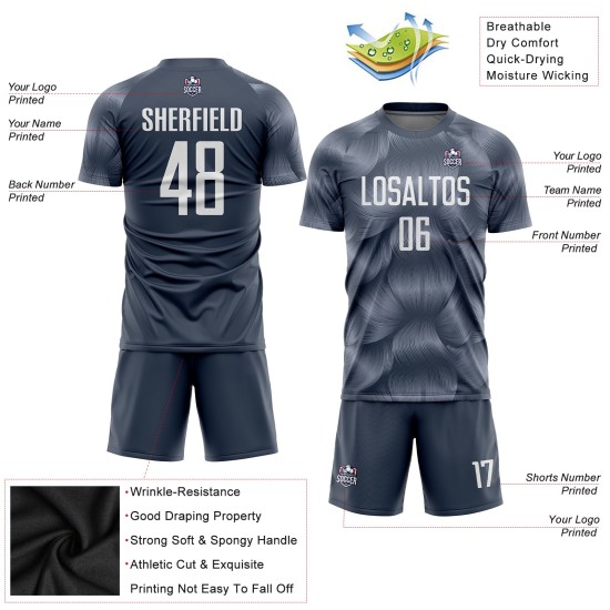 Trikot Sublimation Grau Uniform Weiß Fußball Custom Steel Trikot Sublimation Grau Uniform Weiß Fußball Custom Steel