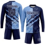 Jersey Sublimation Scratch Uniform Navy-Light Custom Graffiti Muster Fußball Blau Jersey Sublimation Scratch Uniform Navy-Light Custom Graffiti Muster Fußball Blau