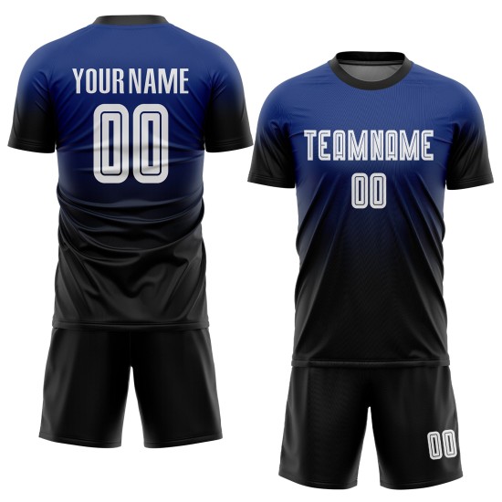 Fade Royal Sublimation Uniform Trikot Custom Soccer Fashion Weiß-Schwarz Fade Royal Sublimation Uniform Trikot Custom Soccer Fashion Weiß-Schwarz