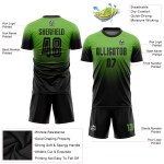 Sublimation Neon Mode Schwarz Uniform Verblassen Fußball Benutzerdefinierte Grün Sublimation Neon Mode Schwarz Uniform Verblassen Fußball Benutzerdefinierte Grün