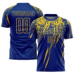 Gelbes Royal Uniform Fußball Sublimationstrikot Custom Gelbes Royal Uniform Fußball Sublimationstrikot Custom