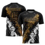 Uniform Custom Schwarz Fußball Gold-Weiß Old Jersey Sublimation Uniform Custom Schwarz Fußball Gold-Weiß Old Jersey Sublimation