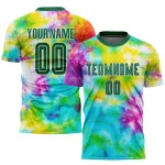 Uniform Grün-Weiß Farbstoff Kelly Tie Jersey Fußball Custom Sublimation Uniform Grün-Weiß Farbstoff Kelly Tie Jersey Fußball Custom Sublimation