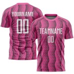 Weißes, rosafarbenes Fußballtrikot mit Sublimationsdruck Weißes, rosafarbenes Fußballtrikot mit Sublimationsdruck