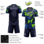 Trikot Fußball Marine Uniform Sublimation Custom Grün Navy-Neon Trikot Fußball Marine Uniform Sublimation Custom Grün Navy-Neon