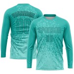 Uniform Sublimation Trikot Fußball Custom Aqua-Schwarz Aqua Uniform Sublimation Trikot Fußball Custom Aqua-Schwarz Aqua