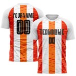 Uniform Fußball Custom Weiß Jersey Sublimation Schwarz-Orange Uniform Fußball Custom Weiß Jersey Sublimation Schwarz-Orange