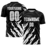 Uniform Weiß Fußball Custom Sublimation Jersey Schwarz Uniform Weiß Fußball Custom Sublimation Jersey Schwarz