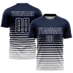 Navy Jersey Fashion Soccer Nadelstreifen Weiß Sublimation Custom Fade Uniform Navy Jersey Fashion Soccer Nadelstreifen Weiß Sublimation Custom Fade Uniform
