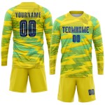 Blaues Trikot Royal-Light Custom Sublimation Fußballuniform Auswärts Gold Blaues Trikot Royal-Light Custom Sublimation Fußballuniform Auswärts Gold
