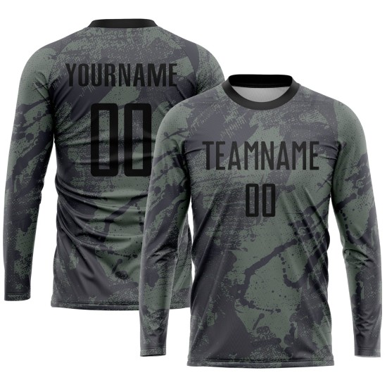 Olive Schwarz Fußball zu Jersey Sublimation Custom Uniform Salut Service Olive Schwarz Fußball zu Jersey Sublimation Custom Uniform Salut Service