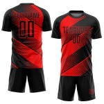 Rote Sublimation Fußball Custom Schwarzes Trikot Uniform Rote Sublimation Fußball Custom Schwarzes Trikot Uniform