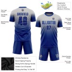 Verblassen Grau Jersey Fußball Royal Custom Fashion Uniform Sublimation Verblassen Grau Jersey Fußball Royal Custom Fashion Uniform Sublimation