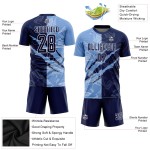 Jersey Sublimation Scratch Uniform Navy-Light Custom Graffiti Muster Fußball Blau Jersey Sublimation Scratch Uniform Navy-Light Custom Graffiti Muster Fußball Blau