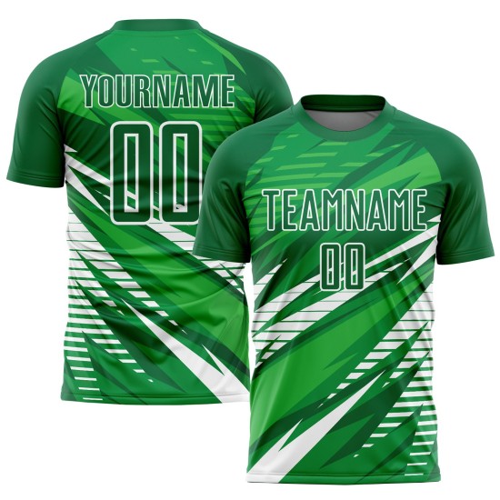 Uniform Kelly Trikot Fußball Weiß Sublimation Grün Custom Uniform Kelly Trikot Fußball Weiß Sublimation Grün Custom