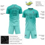 Uniform Sublimation Trikot Fußball Custom Aqua-Schwarz Aqua Uniform Sublimation Trikot Fußball Custom Aqua-Schwarz Aqua