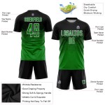 Grün-Weiß Gras Sublimation Uniform Jersey Schwarz Custom Fußball Grün-Weiß Gras Sublimation Uniform Jersey Schwarz Custom Fußball