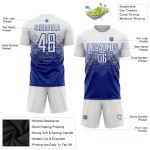 Fußball Custom Jersey Royal Sublimation Weiße Uniform Fußball Custom Jersey Royal Sublimation Weiße Uniform