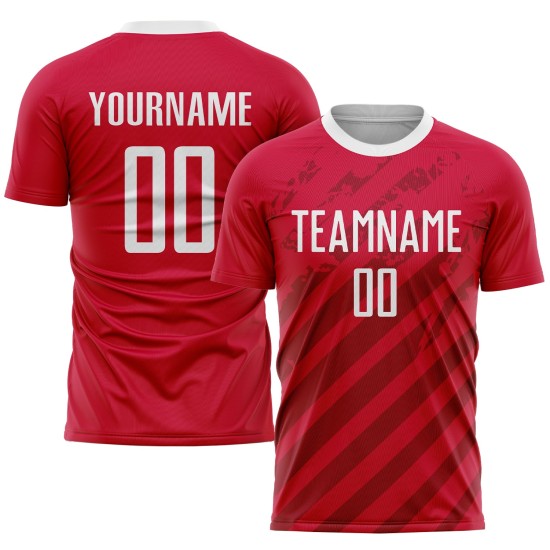 Weiße Sublimation Fußballuniform Individuelles rotes Trikot Weiße Sublimation Fußballuniform Individuelles rotes Trikot