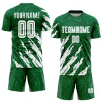 Benutzerdefinierte Fußball Sublimation Jersey Weiß Grün Kelly Uniform Benutzerdefinierte Fußball Sublimation Jersey Weiß Grün Kelly Uniform