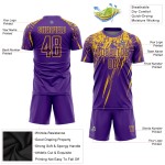 Gelbe Uniform Lila Fußball Sublimation Custom Jersey Gelbe Uniform Lila Fußball Sublimation Custom Jersey