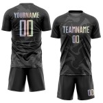 Uniform Jersey Fußball Sublimation Schwarz Kurve Gradient-Grau Linien Custom Uniform Jersey Fußball Sublimation Schwarz Kurve Gradient-Grau Linien Custom