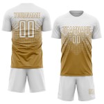 Fußball Weiß Sublimation Alte Uniform Gold Jersey Custom Fußball Weiß Sublimation Alte Uniform Gold Jersey Custom