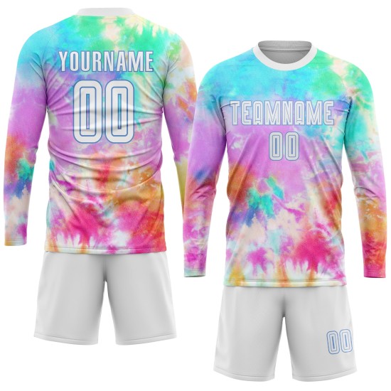 Jersey Uniform Krawatte Sublimation Custom Dye Blau Weiß-Licht Fußball Jersey Uniform Krawatte Sublimation Custom Dye Blau Weiß-Licht Fußball