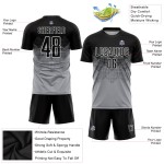 Grau Schwarz-Weiß Sublimation Jersey Custom Light Fußballuniform Grau Schwarz-Weiß Sublimation Jersey Custom Light Fußballuniform