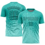 Uniform Sublimation Trikot Fußball Custom Aqua-Schwarz Aqua Uniform Sublimation Trikot Fußball Custom Aqua-Schwarz Aqua