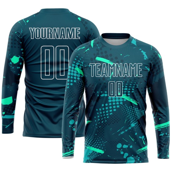 Fußball Custom Sublimation Uniform Grün-Blaugrün Jersey Grün Fußball Custom Sublimation Uniform Grün-Blaugrün Jersey Grün