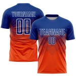 Fußball Royal-Weiß Trikot Uniform Custom Sublimation Orange Fußball Royal-Weiß Trikot Uniform Custom Sublimation Orange
