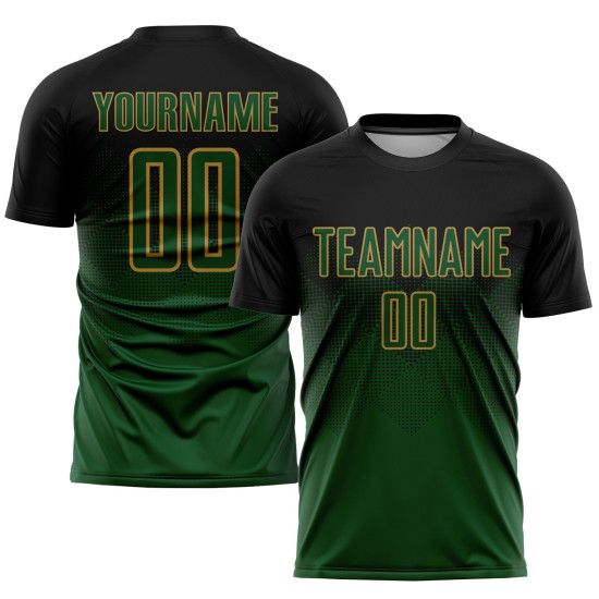 Gold Schwarz Jersey Grün-Alte Uniform Custom Sublimation Fußball Gold Schwarz Jersey Grün-Alte Uniform Custom Sublimation Fußball