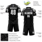 Benutzerdefinierte Uniform Trikot Sublimation Schwarz Fußball Weiß-Camo Benutzerdefinierte Uniform Trikot Sublimation Schwarz Fußball Weiß-Camo