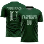 Geometrische weiße Trikots grüne Fußballformen benutzerdefinierte Sublimation Uniform Geometrische weiße Trikots grüne Fußballformen benutzerdefinierte Sublimation Uniform
