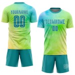 Teal-Weiß Jersey Sublimation Custom Dye Tie Uniform Fußball Teal-Weiß Jersey Sublimation Custom Dye Tie Uniform Fußball