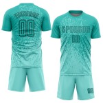 Uniform Sublimation Trikot Fußball Custom Aqua-Schwarz Aqua Uniform Sublimation Trikot Fußball Custom Aqua-Schwarz Aqua