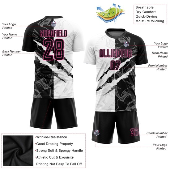 Graffiti Schwarz-Rosa Uniform Muster Jersey Benutzerdefinierte Scratch Graffiti Schwarz-Rosa Uniform Muster Jersey Benutzerdefinierte Scratch
