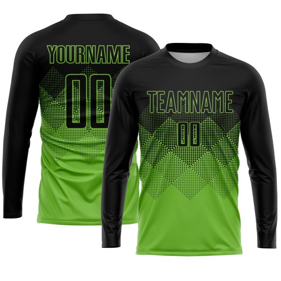Schwarz Grün Uniform Sublimation Jersey Custom Neon Fußball Schwarz Grün Uniform Sublimation Jersey Custom Neon Fußball